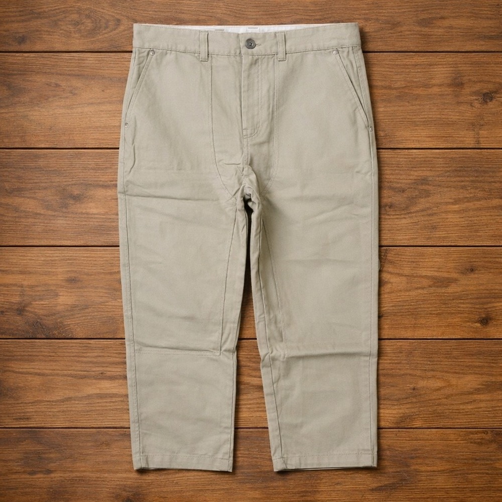 Palm Tree Crew PTC Men Khaki Workwear Straight Leg Cotton Panel Pants Size 36x29